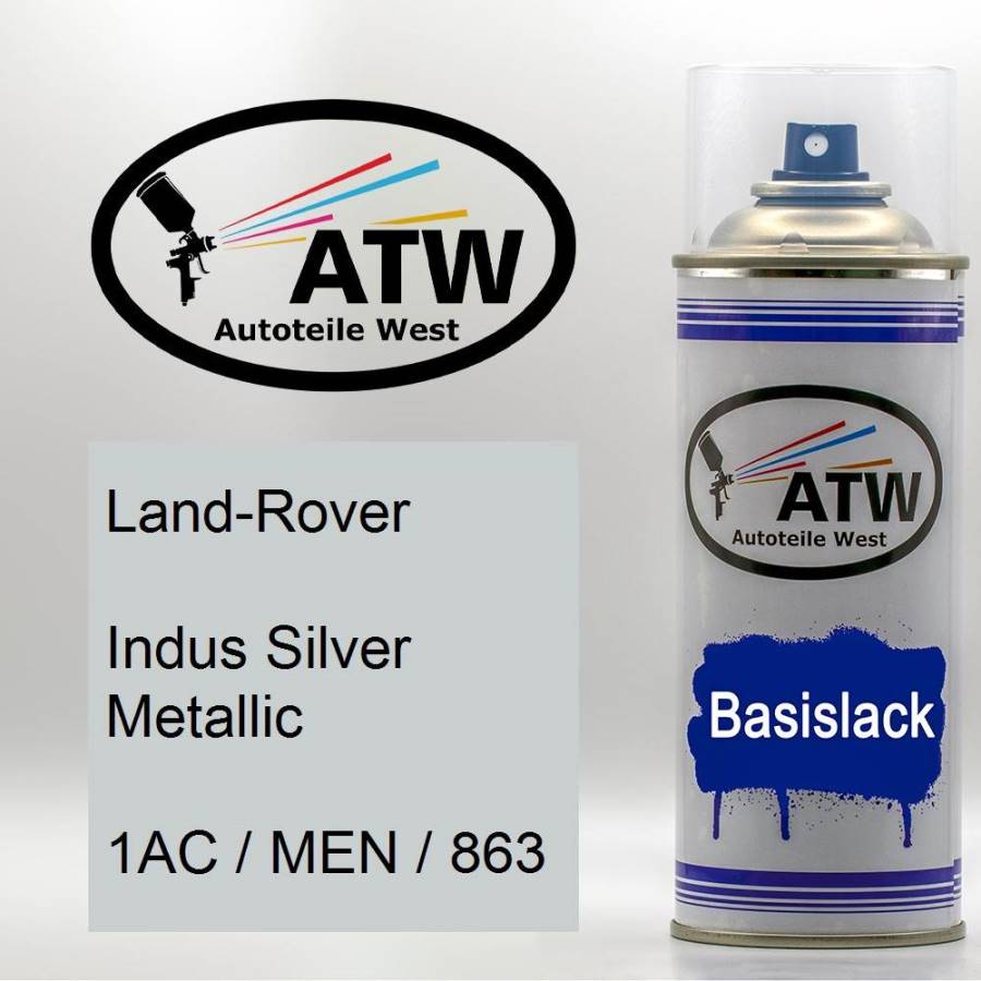 Land-Rover, Indus Silver Metallic, 1AC / MEN / 863: 400ml Sprühdose, von ATW Autoteile West.